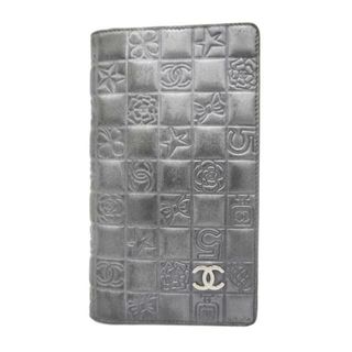 シャネル(CHANEL)の★SALE 【4ha0716】シャネル 長財布/アイコン/レザー/ブラック/シルバー/シルバー金具 【中古】 レディース(財布)