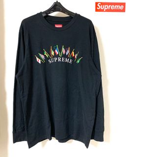 シュプリーム(Supreme)のSupreme 19AW Flags L/S Top ロンT ブラック L(Tシャツ/カットソー(七分/長袖))