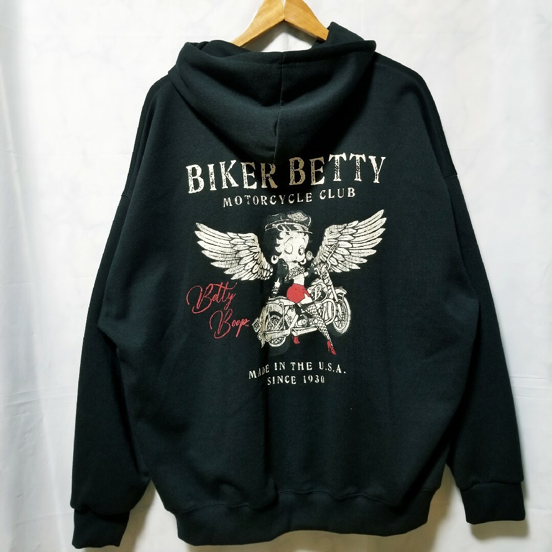Betty Boop(ベティブープ)のBettyBoop （ベティブープ）新品　パーカー　羽　翼　天使　バイク　BTY メンズのトップス(パーカー)の商品写真