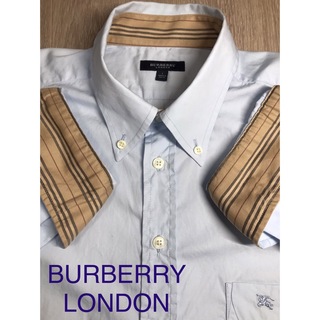 バーバリー(BURBERRY)の【極美品】BURBERRY LONDON バーバリー 長袖シャツ ロゴ刺繍(シャツ)