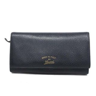 グッチ(Gucci)の【4ha0830】グッチ 長財布/354498 2067/レザー/ブラック/シャンパンゴールド金具 【中古】 レディース(財布)