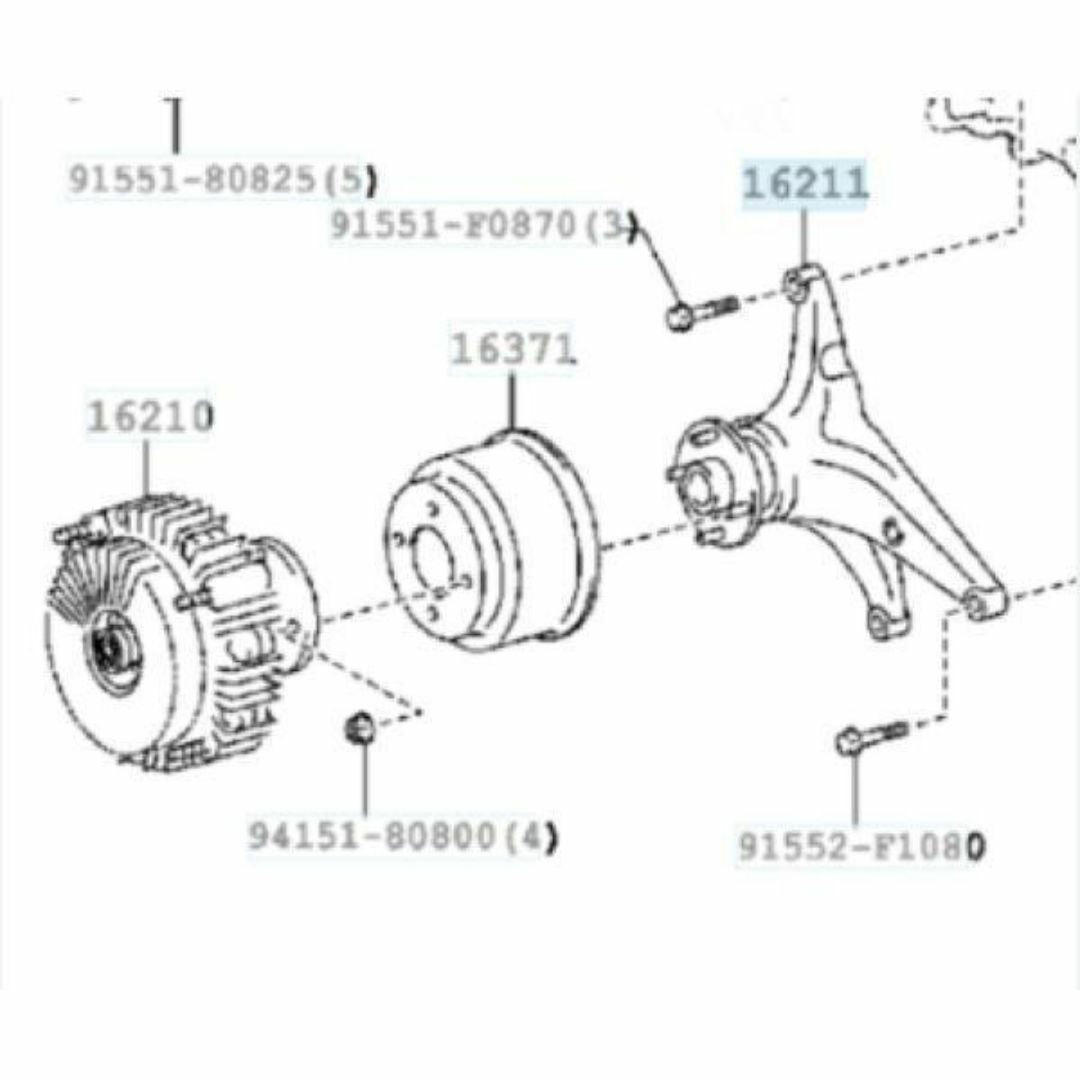 トヨタ(トヨタ)のトヨタ ランドクルーザー セコイア タンドラ フルードカップリング ブラケット 自動車/バイクの自動車(車種別パーツ)の商品写真