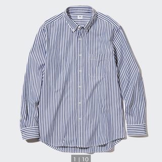 ユニクロ(UNIQLO)のUNIQLO ユニクロ　エクストラファインコットンブロードストライプシャツ(シャツ/ブラウス(長袖/七分))