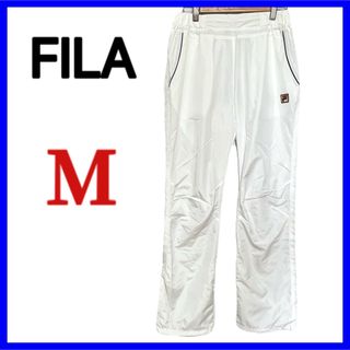 フィラ(FILA)のFILA テニスウェア ウィンドパンツ ウォームアップ シャカシャカ ホワイト(ウェア)