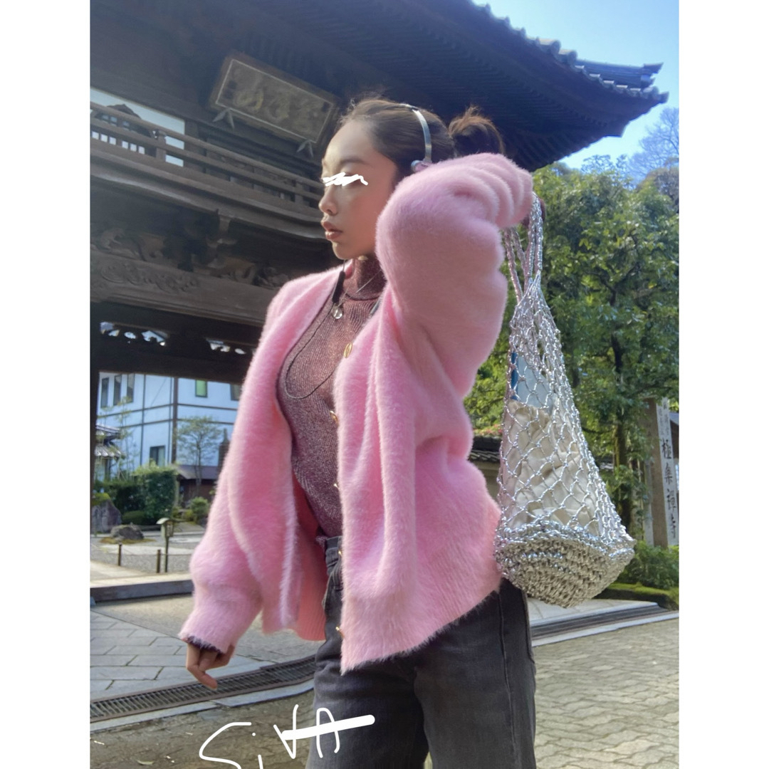 Lochie(ロキエ)のvintage pink feather cardigan ⭐︎ レディースのトップス(カーディガン)の商品写真