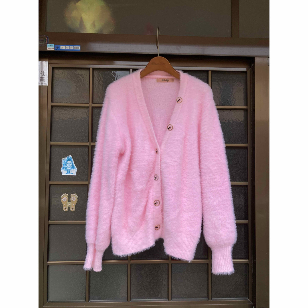Lochie(ロキエ)のvintage pink feather cardigan ⭐︎ レディースのトップス(カーディガン)の商品写真