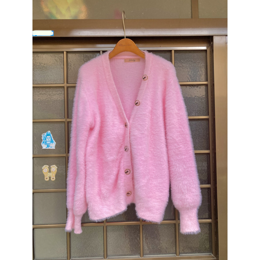 Lochie(ロキエ)のvintage pink feather cardigan ⭐︎ レディースのトップス(カーディガン)の商品写真