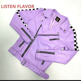 リッスンフレーバー(LISTEN FLAVOR)の【お値下げ歓迎】リッスンフレーバー チェッカーライン  ライダースジャケット(ライダースジャケット)