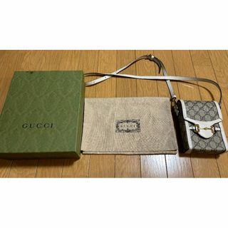 グッチ(Gucci)の【中古】 グッチ GUCCI ショルダーバッグ ホースビット ベージュ/ホワイト(ショルダーバッグ)