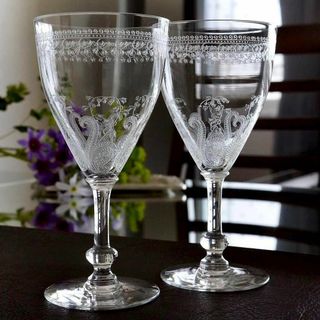 Baccarat - 美品☆希少1900年オールドサンルイ リバティー ウォーターグラス ペア　バカラ