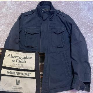 アバクロンビーアンドフィッチ(Abercrombie&Fitch)のアバクロ　ミリタリージャケット ハミルトンジャケット　濃いグレー　メンズM(ミリタリージャケット)