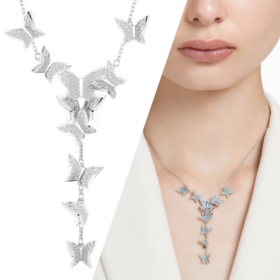 SWAROVSKI - 未使用SWAROVSKIのLiliaクリスタル蝶々ドロップ SWAROVSKI - 未使用SWAROVSKIのLiliaクリスタル蝶々ドロップ