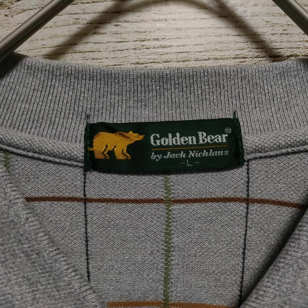 Golden Bear(ゴールデンベア)の【532】ゴールデンベア　定番メンズ長袖ポロシャツ　Ｌ　刺繍ロゴ胸ポケット　古着 メンズのトップス(ポロシャツ)の商品写真