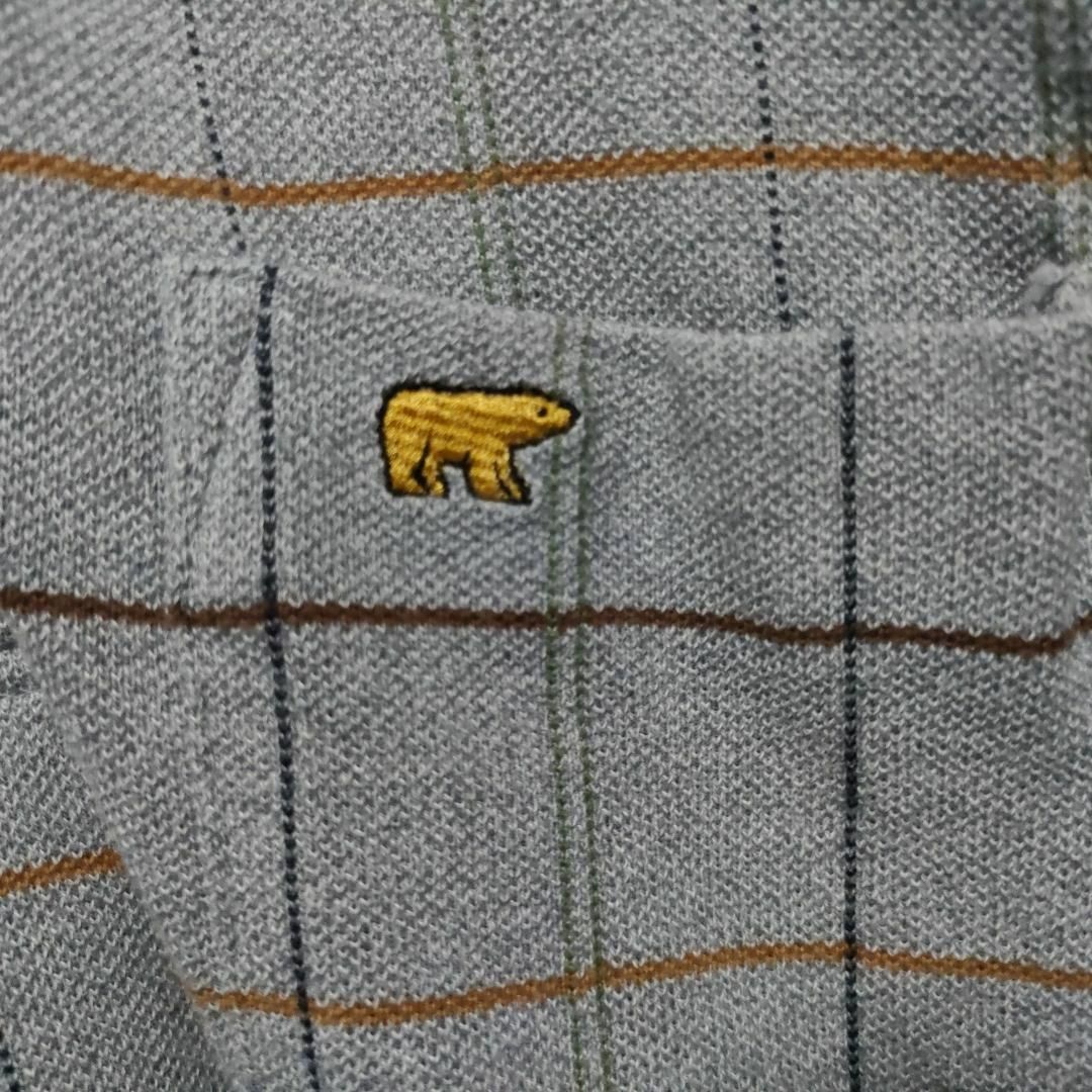 Golden Bear(ゴールデンベア)の【532】ゴールデンベア　定番メンズ長袖ポロシャツ　Ｌ　刺繍ロゴ胸ポケット　古着 メンズのトップス(ポロシャツ)の商品写真