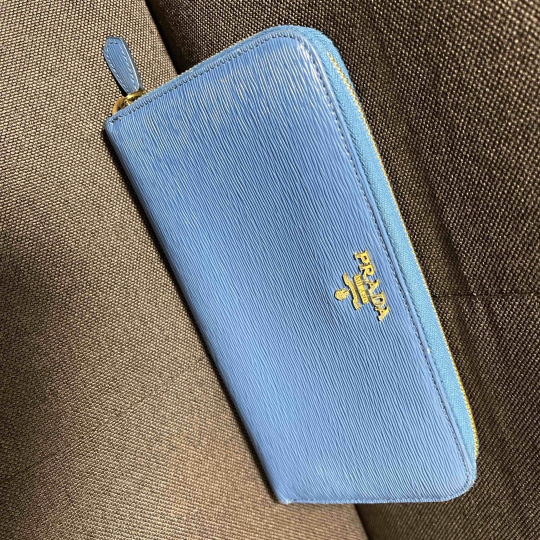 PRADA(プラダ)のprada 長財布 レザー ウォレット ブルー  506 qwa f0016 / レディースのファッション小物(財布)の商品写真