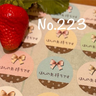 No.223 ほんの気持ちシール　リボン　48枚　ハンドメイド　文字変更無料(ラッピング/包装)
