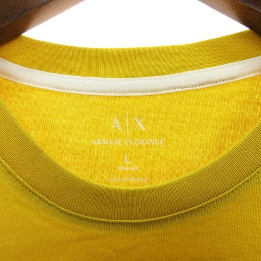 ARMANI EXCHANGE(アルマーニエクスチェンジ)のアルマーニエクスチェンジ Tシャツ カットソー 半袖 ロゴ刺繍 綿 黄色 L メンズのトップス(Tシャツ/カットソー(半袖/袖なし))の商品写真