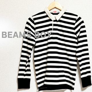 ビームスボーイ(BEAMS BOY)のBEAMS BOY ビームスボーイ　ポロシャツ　長袖　白黒　ボーダー　シャツ(ポロシャツ)