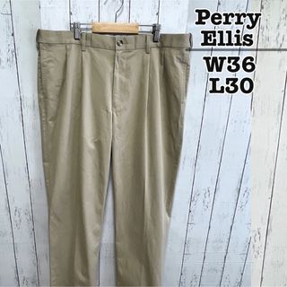 ペリーエリス(PERRY ELLIS)のPERRY ELLIS　チノパン　コットンパンツ　ベージュ　W36　USA古着(チノパン)