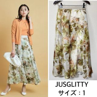 ジャスグリッティー(JUSGLITTY)のJUSGLITTY❤️2WAYフラワープリントスカート　ジャスグリッティー(ロングスカート)