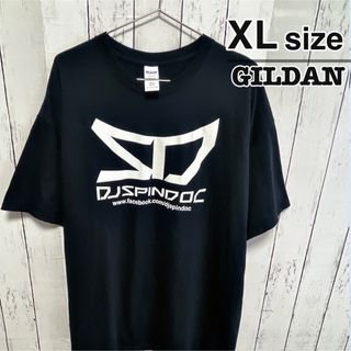 ギルタン(GILDAN)のUSA古着　GILDAN　Tシャツ　XL　ブラック　プリント　ロゴ　クルーネック(Tシャツ/カットソー(半袖/袖なし))