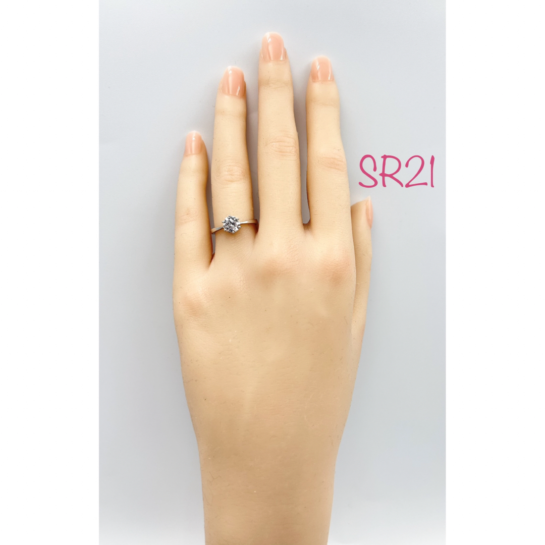 《SR21／9.5号》シルバー925 ジルコニア6㎜  czダイヤ  レディースのアクセサリー(リング(指輪))の商品写真