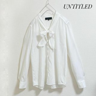 アンタイトル(UNTITLED)のアンタイトル　ボウタイ　ブラウス　春服　白　2   日本製　きちんと感　ワールド(シャツ/ブラウス(長袖/七分))