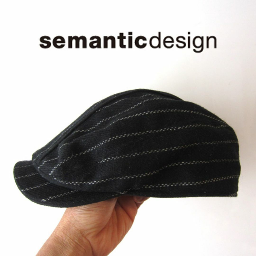 semantic design(セマンティックデザイン)の美品　semantic design★　ストライプ　ハンチングキャップ メンズの帽子(ハンチング/ベレー帽)の商品写真