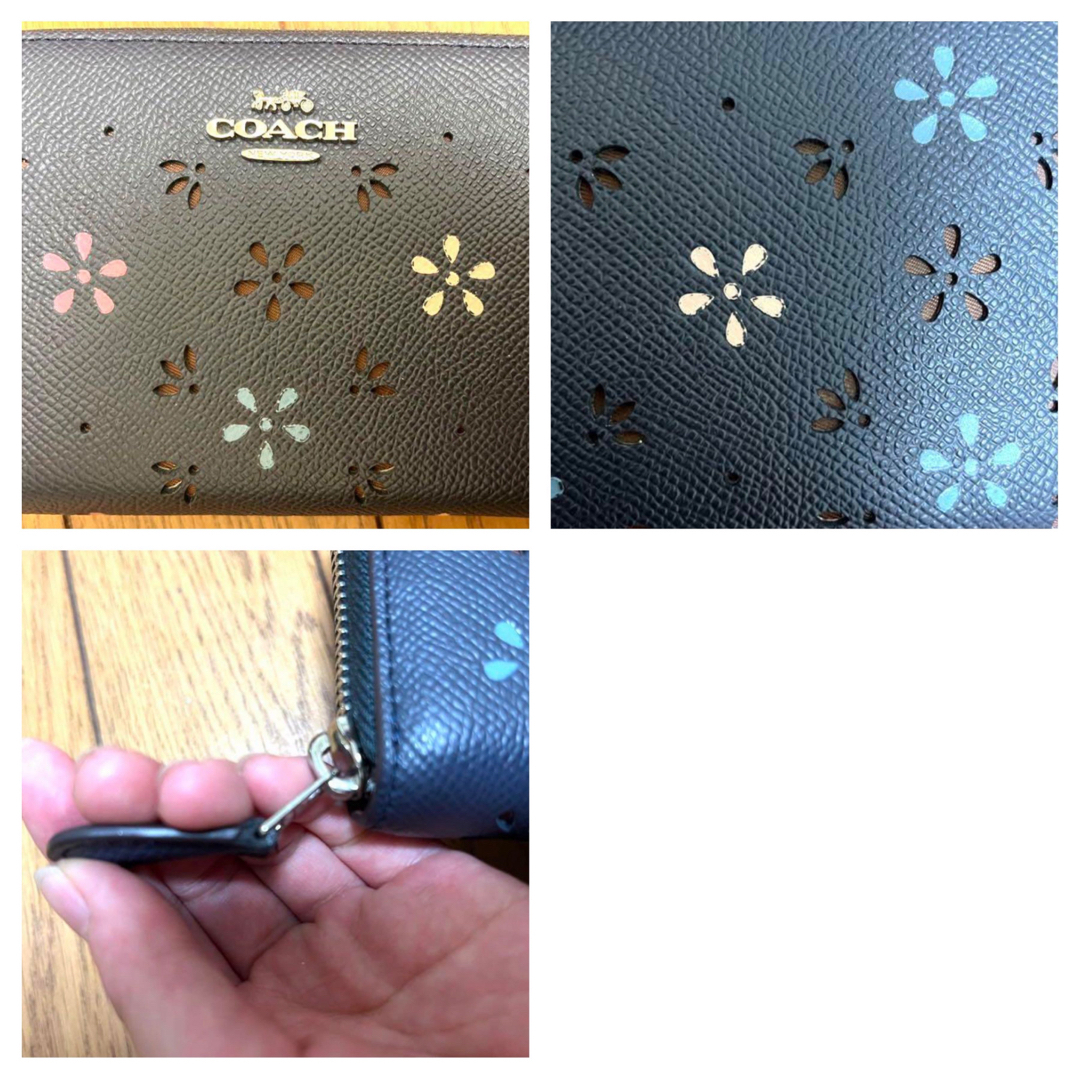 COACH(コーチ)のコーチcoach 紺色長財布　女性花柄カッティングブランドウォレットF31164 レディースのファッション小物(財布)の商品写真