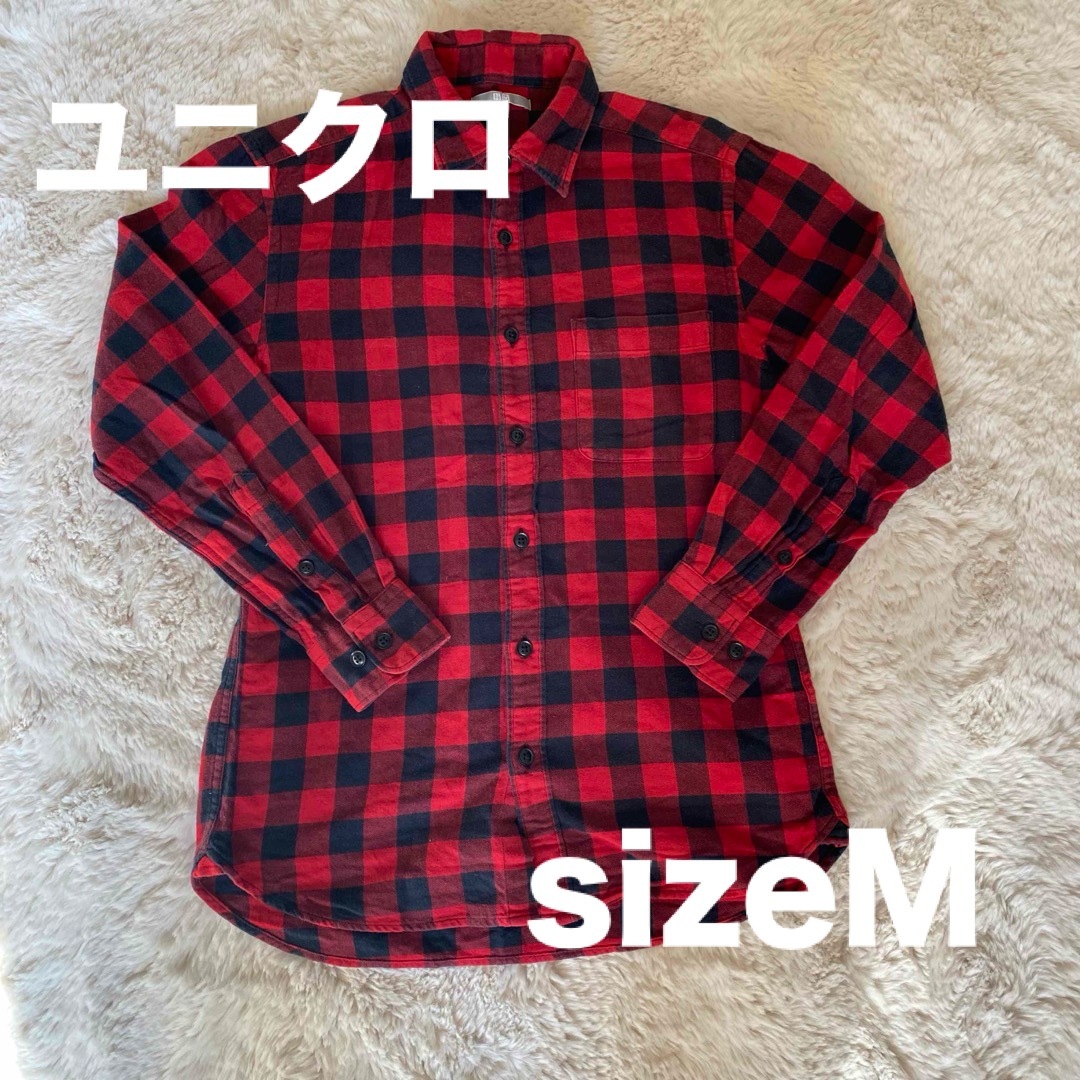 UNIQLO - UNIQLO ユニクロ チェックシャツ 赤色 Mサイズの通販 UNIQLO - UNIQLO ユニクロ チェックシャツ 赤色 Mサイズの通販