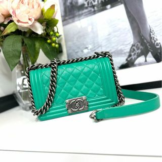 シャネル(CHANEL)の美品 シャネル ミニ ボーイシャネル キャビアスキン チェーンバッグ(ショルダーバッグ)