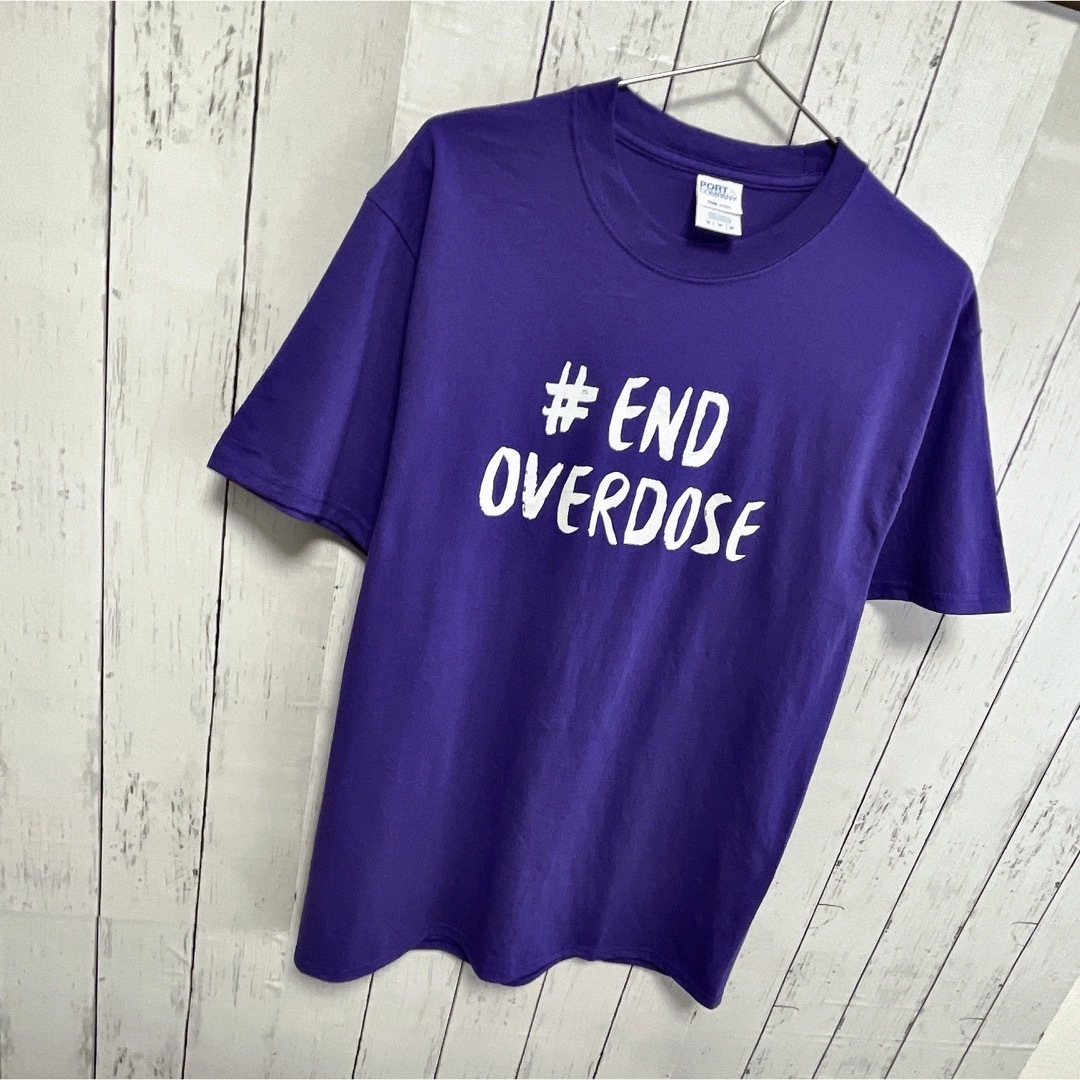 USA古着　Tシャツ　M　パープル　紫　プリント　ロゴ　END OVERDOSE メンズのトップス(Tシャツ/カットソー(半袖/袖なし))の商品写真