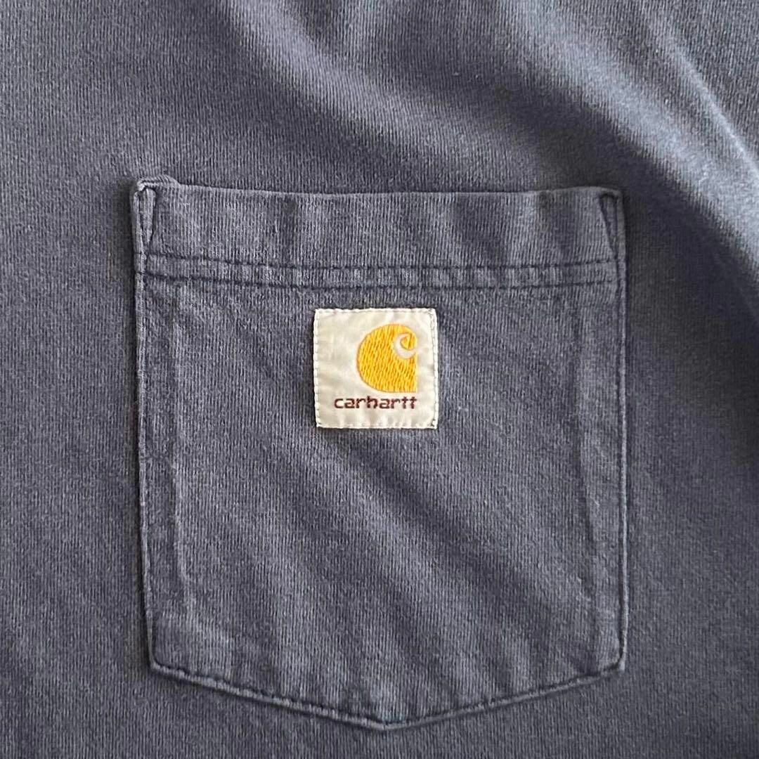 carhartt(カーハート)のCarhartt ロンT ヘンリーネック ポケットtシャツ ネイビー L メンズのトップス(Tシャツ/カットソー(七分/長袖))の商品写真