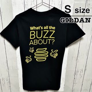 ギルタン(GILDAN)のUSA古着　GILDAN　Tシャツ　S　ブラック　ハチ　蜂　キャラクター　ロゴ(Tシャツ/カットソー(半袖/袖なし))