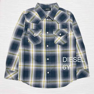 ディーゼル(DIESEL)のDIESEL ディーゼル Kids チェック シャツ 長袖 ブラック 6Y　新品(Tシャツ/カットソー)