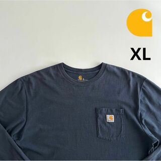 カーハート(carhartt)のCarhartt ロンT ロングTシャツ ポケットtシャツ ネイビー XL(Tシャツ/カットソー(七分/長袖))