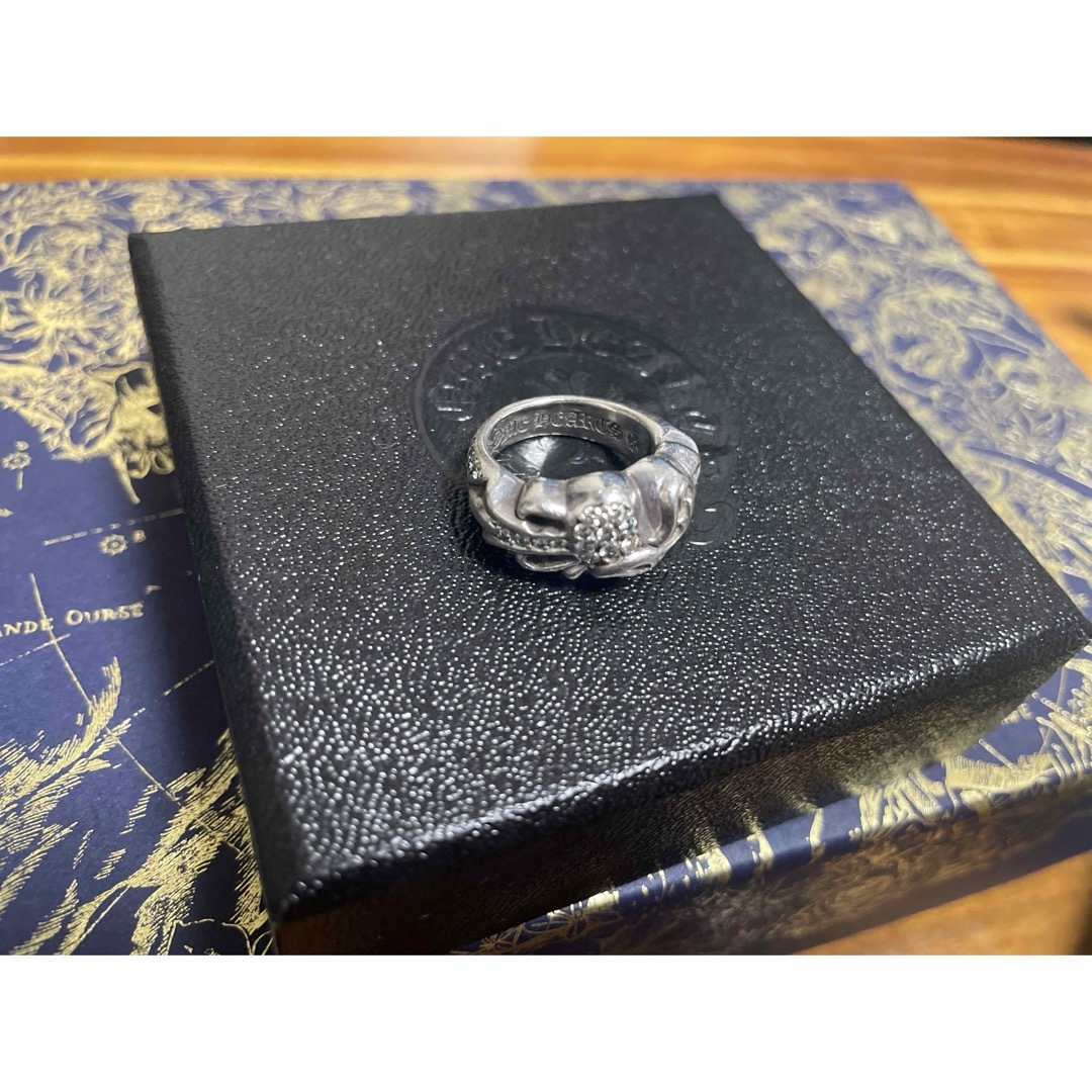 Chrome Hearts(クロムハーツ)のクロムハーツ　フローラルクロスハートリング　10号 レディースのアクセサリー(リング(指輪))の商品写真