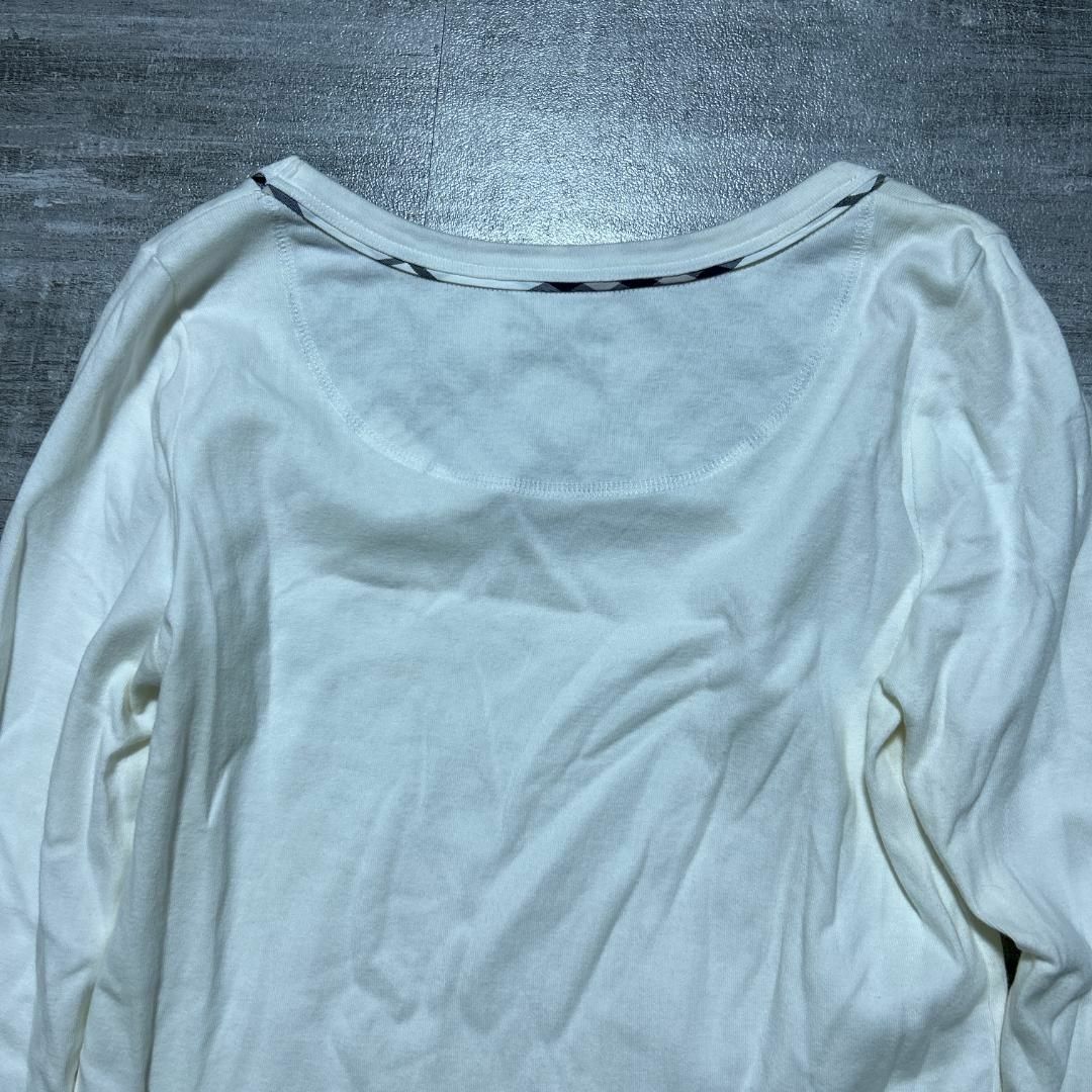 BURBERRY BLUE LABEL(バーバリーブルーレーベル)のBURBERRY BLUE LABEL ロングスリーブカットソー 白 38 レディースのトップス(Tシャツ(長袖/七分))の商品写真