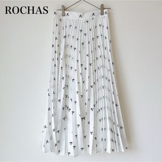 ロシャス(ROCHAS)のROCHAS ロシャス プリーツ ロングスカート 総柄 イニシャル R イタリア(ロングスカート)