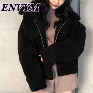 ENVYM - ENVYM フェイクファーショートJK  ブラック