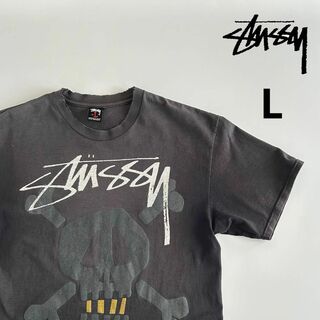 ステューシー(STUSSY)のold stussy Tシャツ ブラック 雰囲気系 ドクロ フェード L 00s(Tシャツ/カットソー(半袖/袖なし))