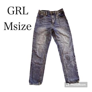 グレイル(GRL)のGRL Msize ハイウエストテーパードデニムパンツ　ブルー(デニム/ジーンズ)