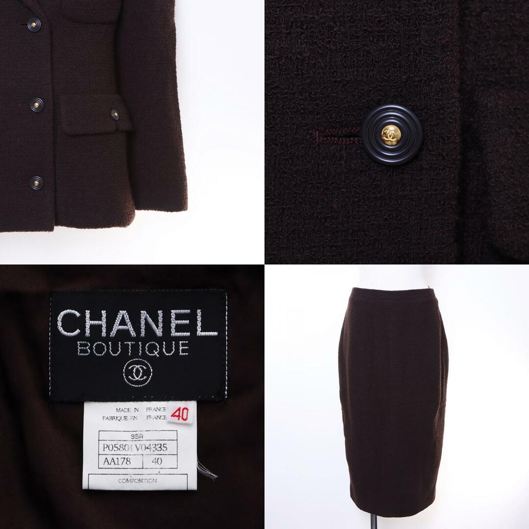 CHANEL(シャネル)のシャネル CHANEL ココボタン ジャケットxスカート 95A スーツ レディースのフォーマル/ドレス(スーツ)の商品写真