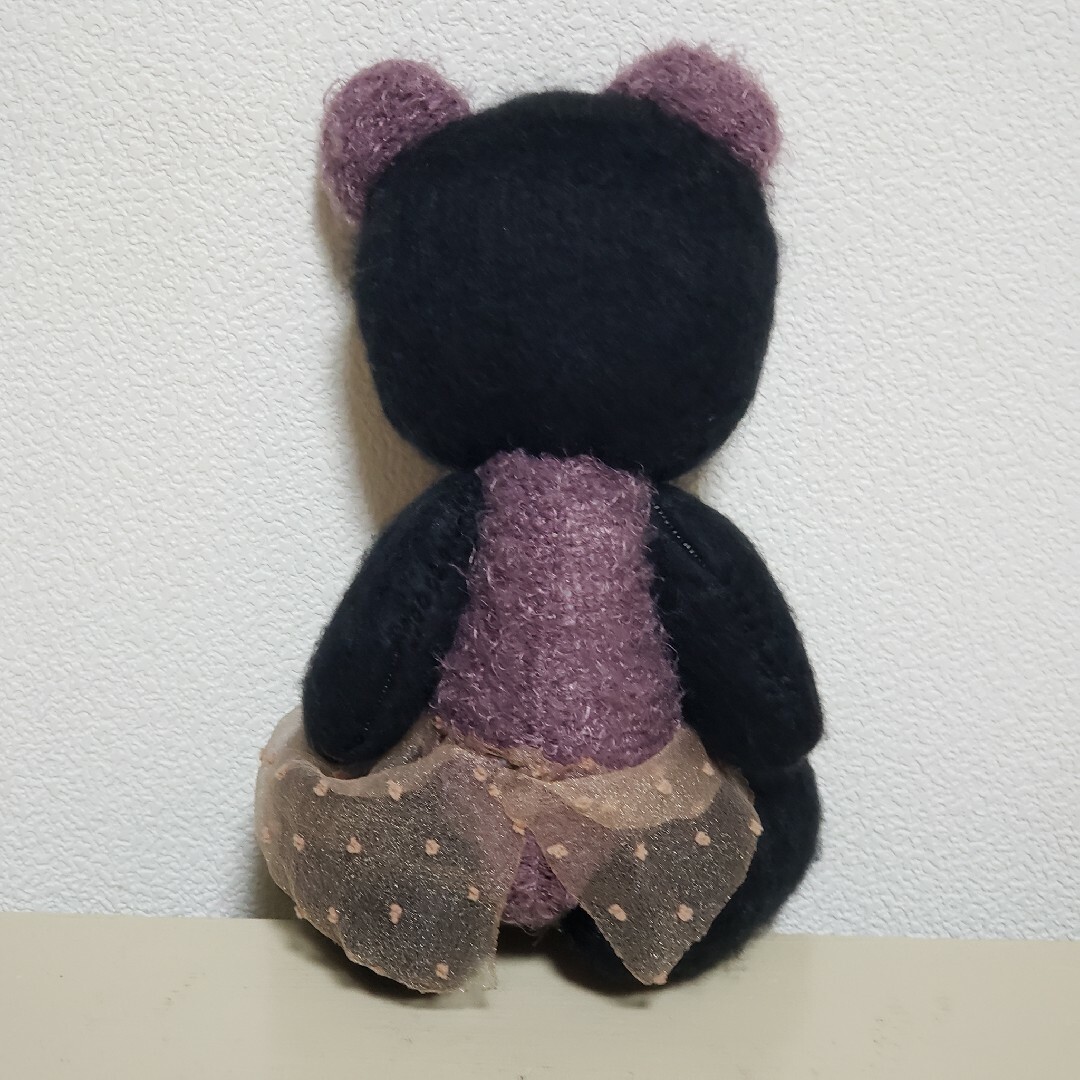 【1】Teddy Bear　　black×purple　テディベア作家 ハンドメイドのぬいぐるみ/人形(ぬいぐるみ)の商品写真