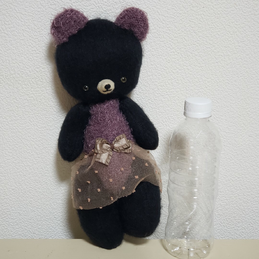 【1】Teddy Bear　　black×purple　テディベア作家 ハンドメイドのぬいぐるみ/人形(ぬいぐるみ)の商品写真