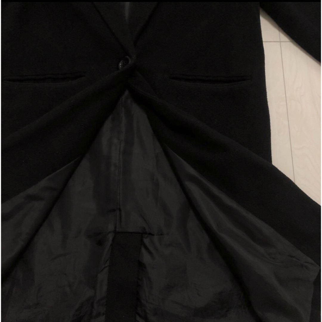 チェスターコート ブラック 無地 レディースのジャケット/アウター(チェスターコート)の商品写真