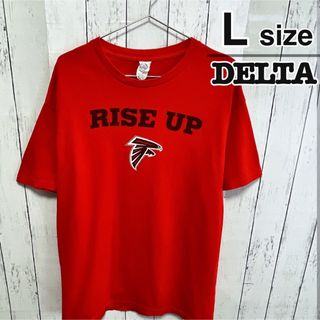 デルタ(DELTA)のDELTA　Tシャツ　L　レッド　赤　NFL　アトランタファルコンズ　USA古着(Tシャツ/カットソー(半袖/袖なし))