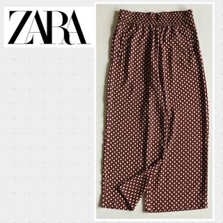 ザラ(ZARA)のZARA ザラ  ワイドパンツ プリントパンツ プルオンパンツ M相当(その他)