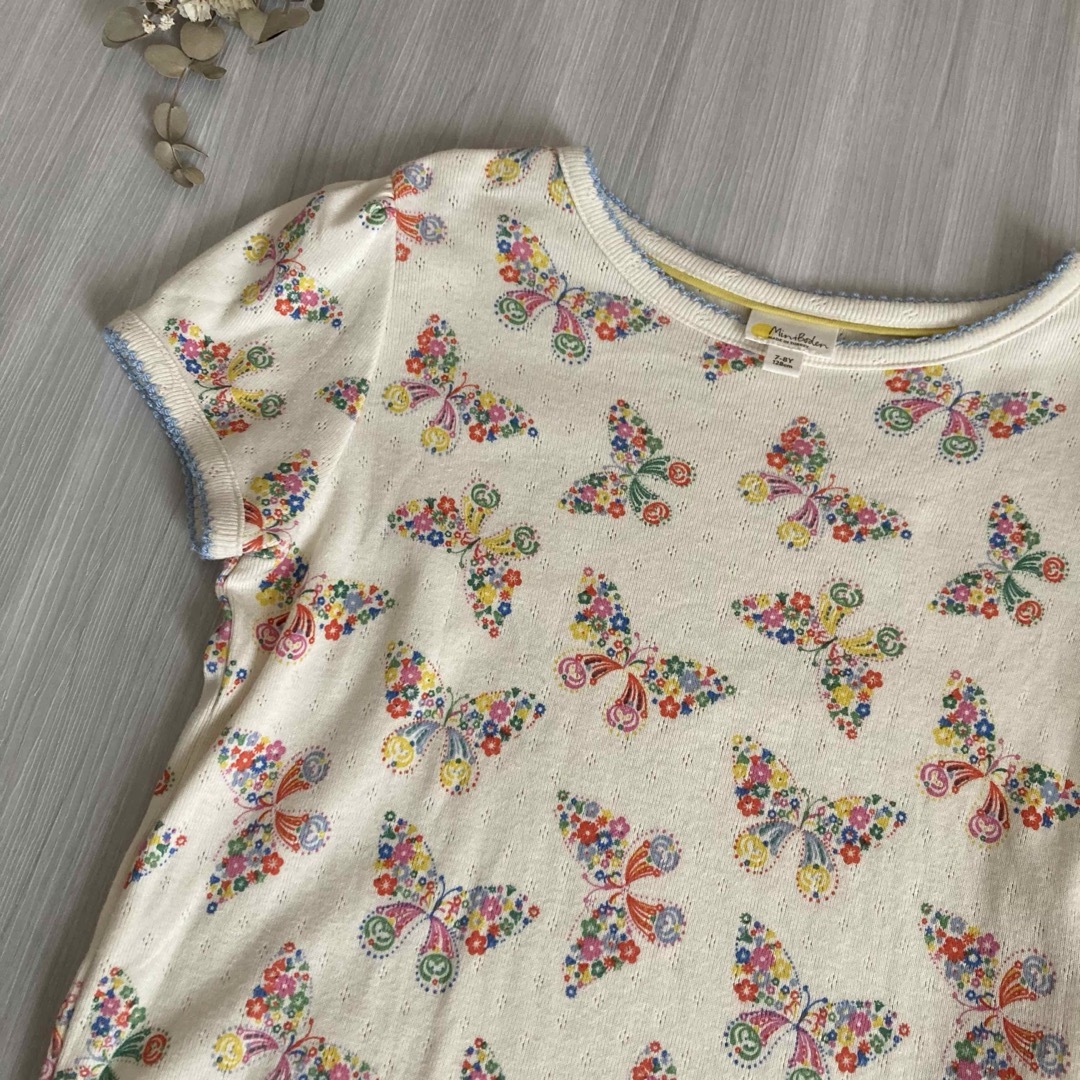 Boden(ボーデン)の【極美品】ミニボーデン　バタフライ柄カットソー キッズ/ベビー/マタニティのキッズ服女の子用(90cm~)(Tシャツ/カットソー)の商品写真