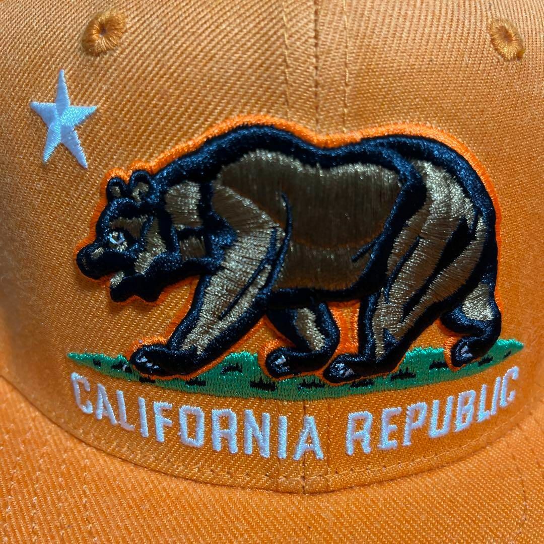 ◼️ CALIFORNIA REPUBLIC 立体刺繍  オレンジ メンズの帽子(キャップ)の商品写真